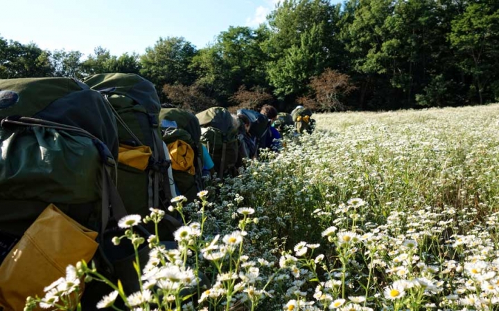 adults backpacking trip in north carolina